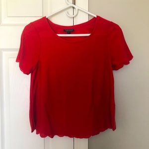 Topshop shirt with scalloped hem